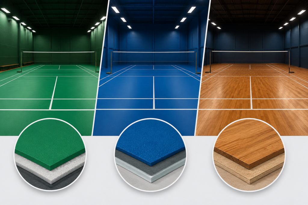 Acrylic vs Rubber Flooring for Badminton Courts